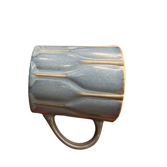 STARBUCKS BLUE GREEN CERAMIC NEW BONE CHINA MUG 16OZ - 2010 EMBOSSED DESIGN - Picture 4 of 4